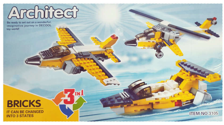 DIY Fighter Blocks Toys Plane Model Educational Building Bricks Toys 130pcs