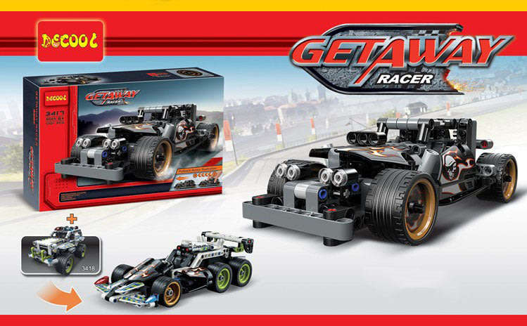 Assemble Buliding Block Pullback Racing Car Model Educational Toy Boys&Girls 170pcs