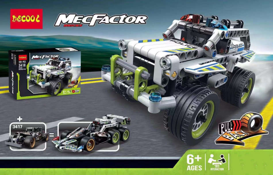 Assemble Buliding Block Pullback Racing Car Model Educational Toy Boys&Girls(185PCS)