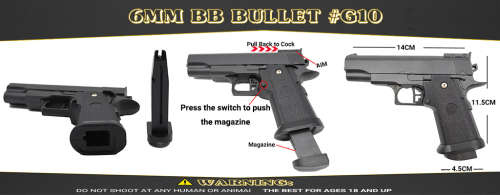 G10 1/1 SCALE 6MM BB GUN Toy heavy metal Airsoft gun
