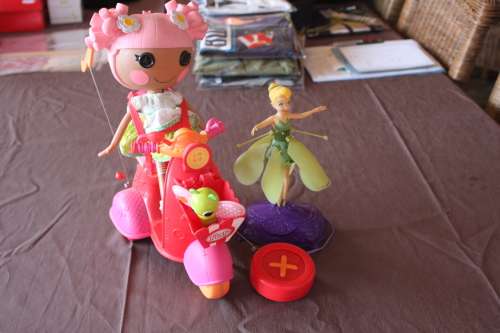 Lalaloopsy large doll, remote scooter, Tinkerbell Fairy