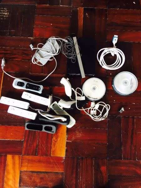 Wii console (Modified), all cabling, 4 controllers, 3 nunchucks and over 30 Games