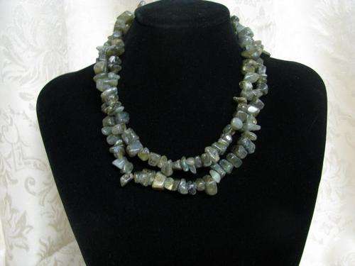 BEAUTIFUL LARGE LABRADORITE CHIPS ON A STRING.