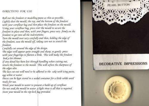 CAKE ICING EMBOSSING PLATE - PEARL BUTTON