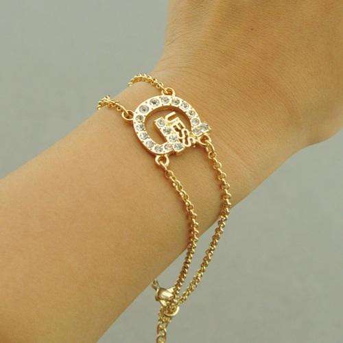 "GUESS" - 2013 Brand New GOLD "Guess" Double Chain Bracelet with Large Guess Logo