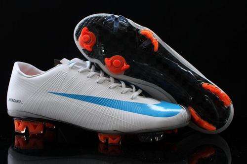 Nike Mercurial Vapor Superfly II FG TPU Nail Mens Shoes White/BlueFree Shipping