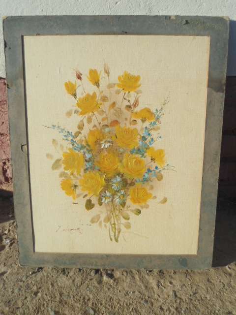 STUNNING OIL ON CANVAS FLOWERS BY J.WERNICK AS PER PICTURE