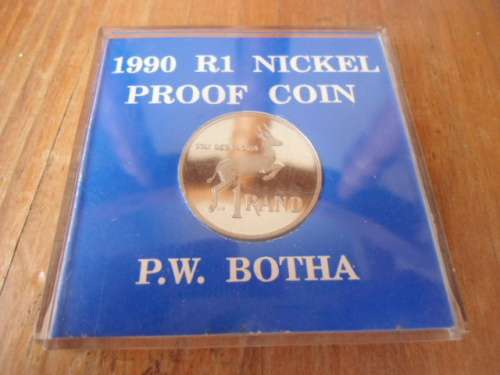 1990 R1 NICKEL PROOF COIN P.W.BOTHA