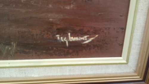 WOW STUNNING OIL PAINTING SIGNED REG.LAMONT FRAME 21CM X 36CM
