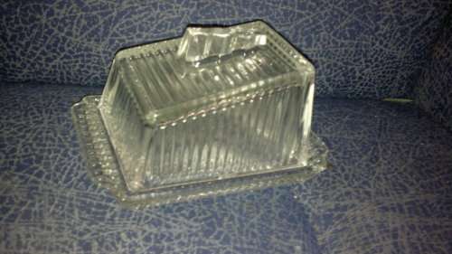 antique glass butter dish