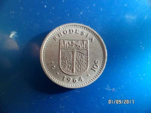RHODESIA 10C/1 SHILLING  1964