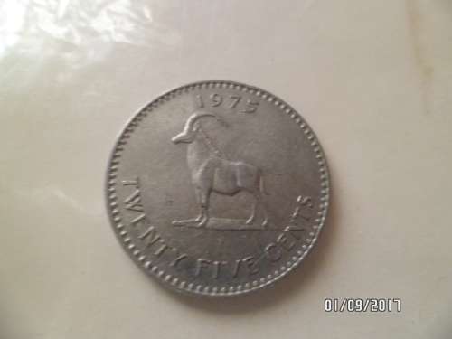 RHODESIA TWENTY FIVE CENTS 1975