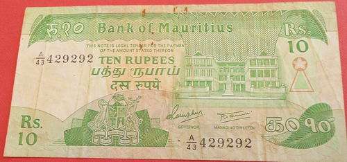 MAURITIUS TEN RUPEES CONDITION NOTE