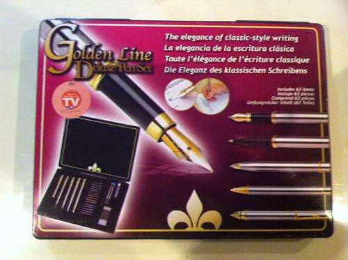 BARGAIN A 63 PIECE GOLDEN LINE DELUXE PEN SET WITH ALLOT OF REFILS.SUPER GIFT.