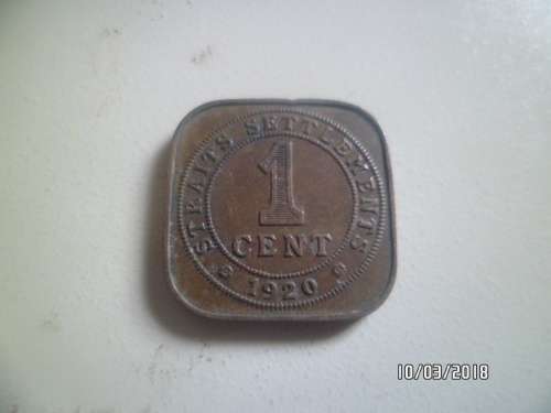 STRAITS SETTLEMENTS 1 CENT 1920 INDIA