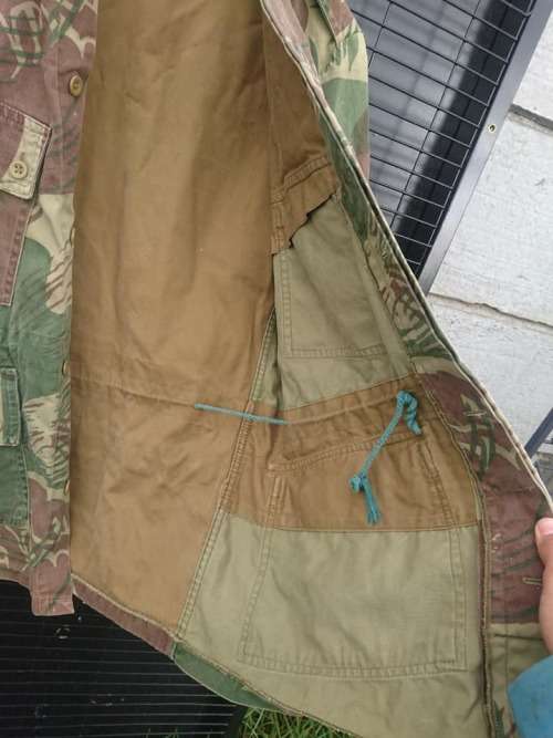 highly collectible,RHODESIAN Camouflage Jacket with rank number stamped,size M