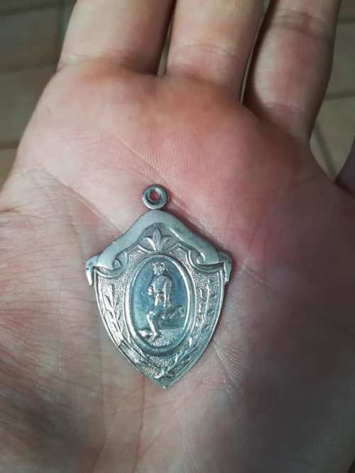 Vintage Football Soccer Solid Sterling Silver Pocket Watch Medal Fob