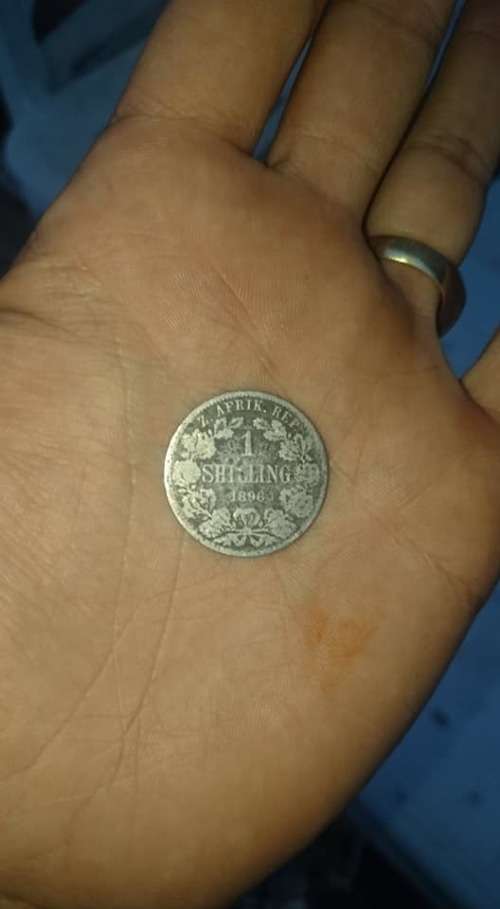 ZAR 1 SHILLING 1896 SILVER FILLER COIN