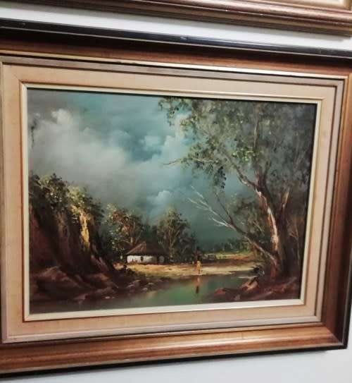OIL ON BOARD PAINTING BY K J FOURE.