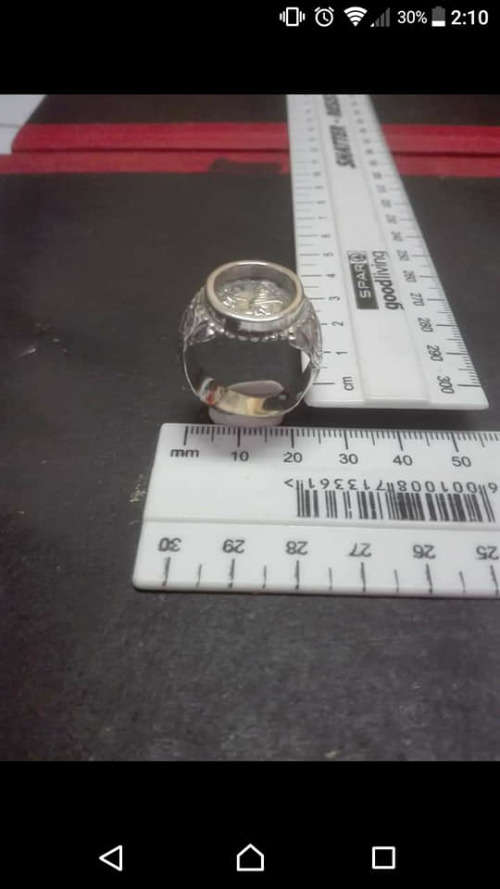 Vintage bulky silver men's St Christopher ring