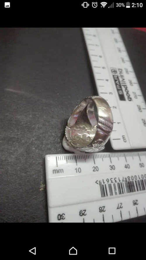 Vintage bulky silver men's St Christopher ring
