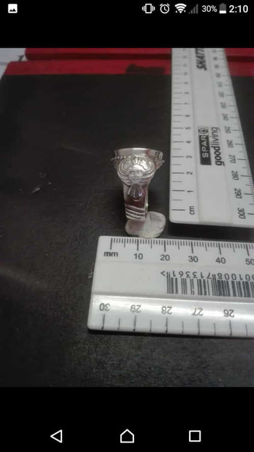 Vintage bulky silver men's St Christopher ring