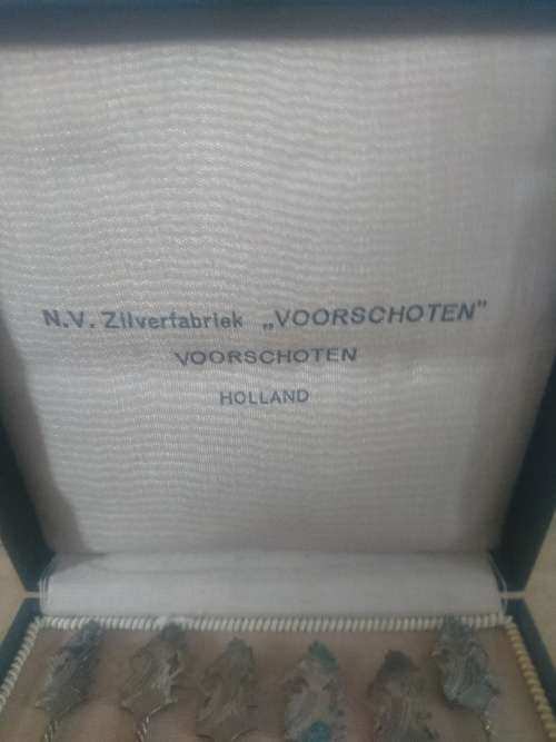 Beautiful Vintage Voorschoten Silver Spoons Marked 800