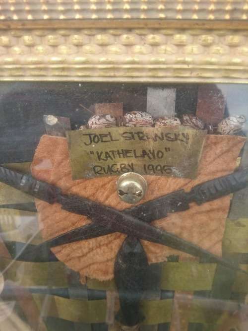 RARE PIECE made after the famous kick of Joel Stransky in the 1995 world cup.