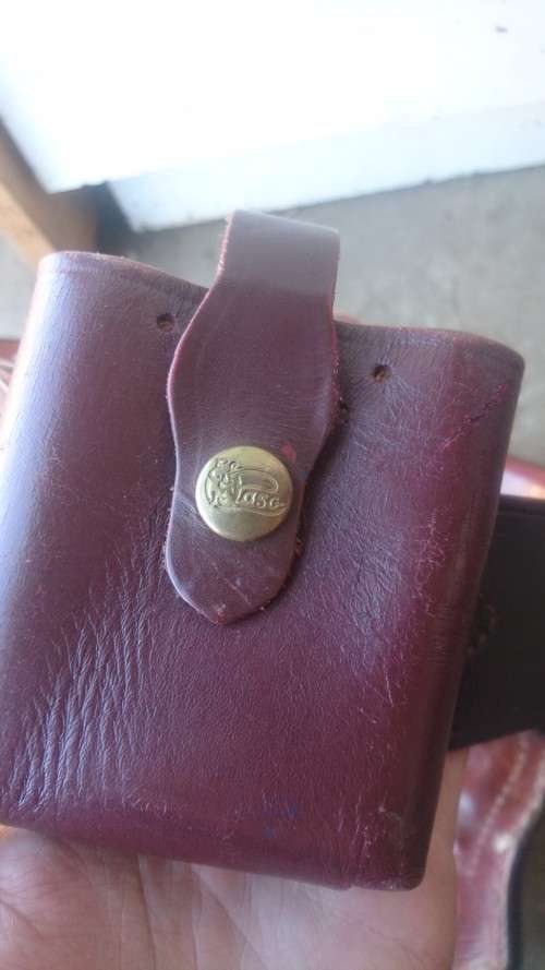 Old traffic officer leather sam belt