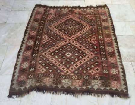 TIGHT-KNOT HAND-WOVEN KELIM RUG!! 1800mm - 1400mm