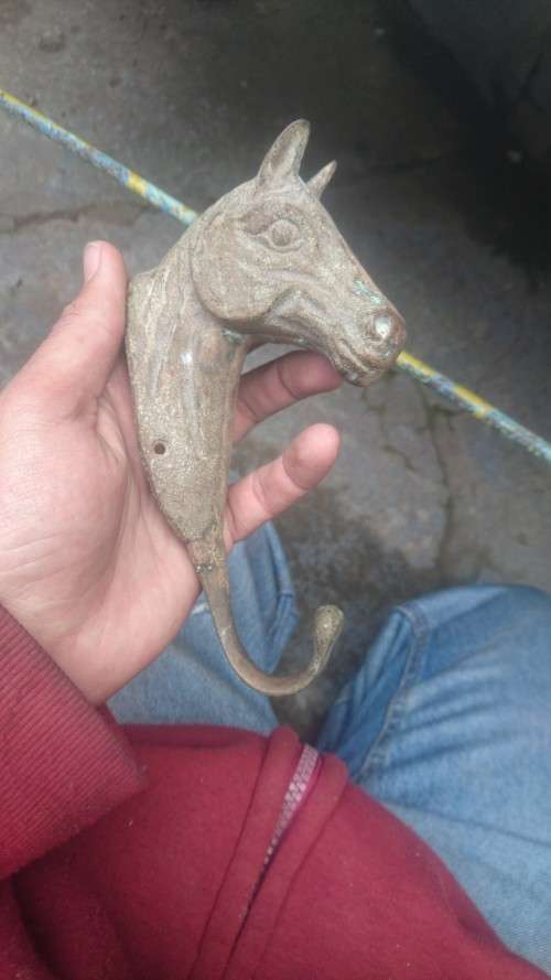 Cool vintage cast iron horse hook