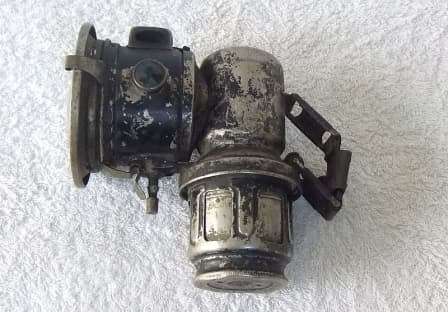 A RARE ANTIQUE CARBIDE BICYCLE LAMP , EARLY 1900`S
