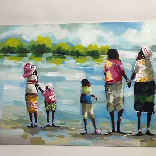 MASSIVE BEAUTIFUL OIL ON CANVAS PAINTING SIZE 108CM X 63CM