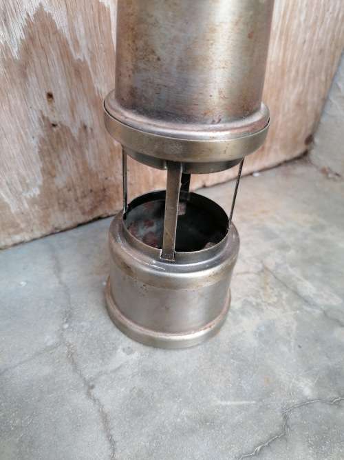 Vintage table lighter and ash tray in the shape of a miners lamp