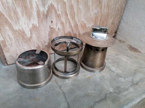 Vintage table lighter and ash tray in the shape of a miners lamp