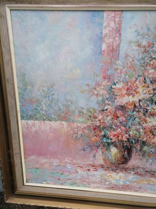 Lovely large framed painting by S. Cooper