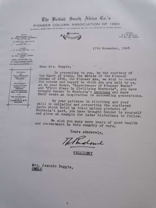 First Steps in Civilizing Rhodesia - Jeannie M. Boggie ( third edition 1962)