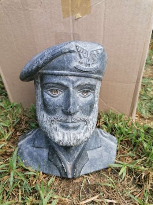 Rare find a 1970s hand carved soapstone bust of a Selous scouts soldier