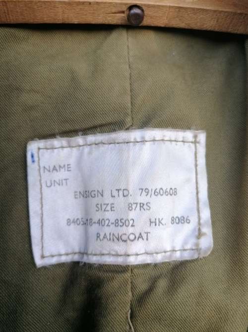 Good condition vintage Military raincoat. Size 87