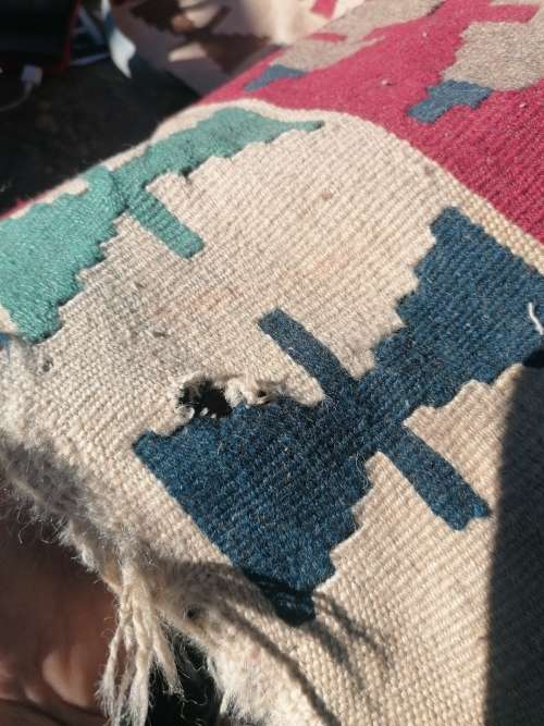 Small kelim carpet. Some damage as per picture