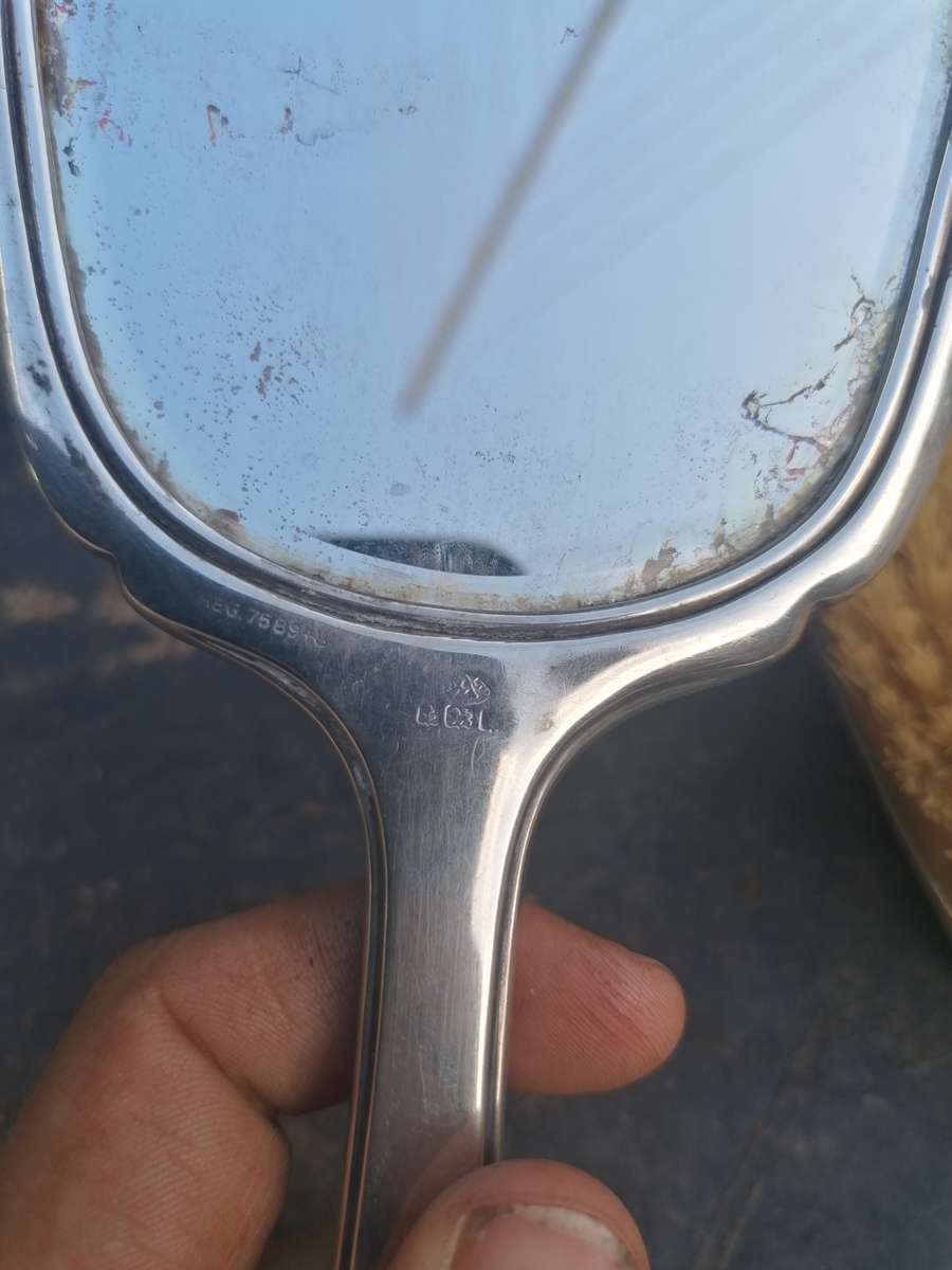 Sterling silver art deco dressing table set. As per picture. Sterling silver