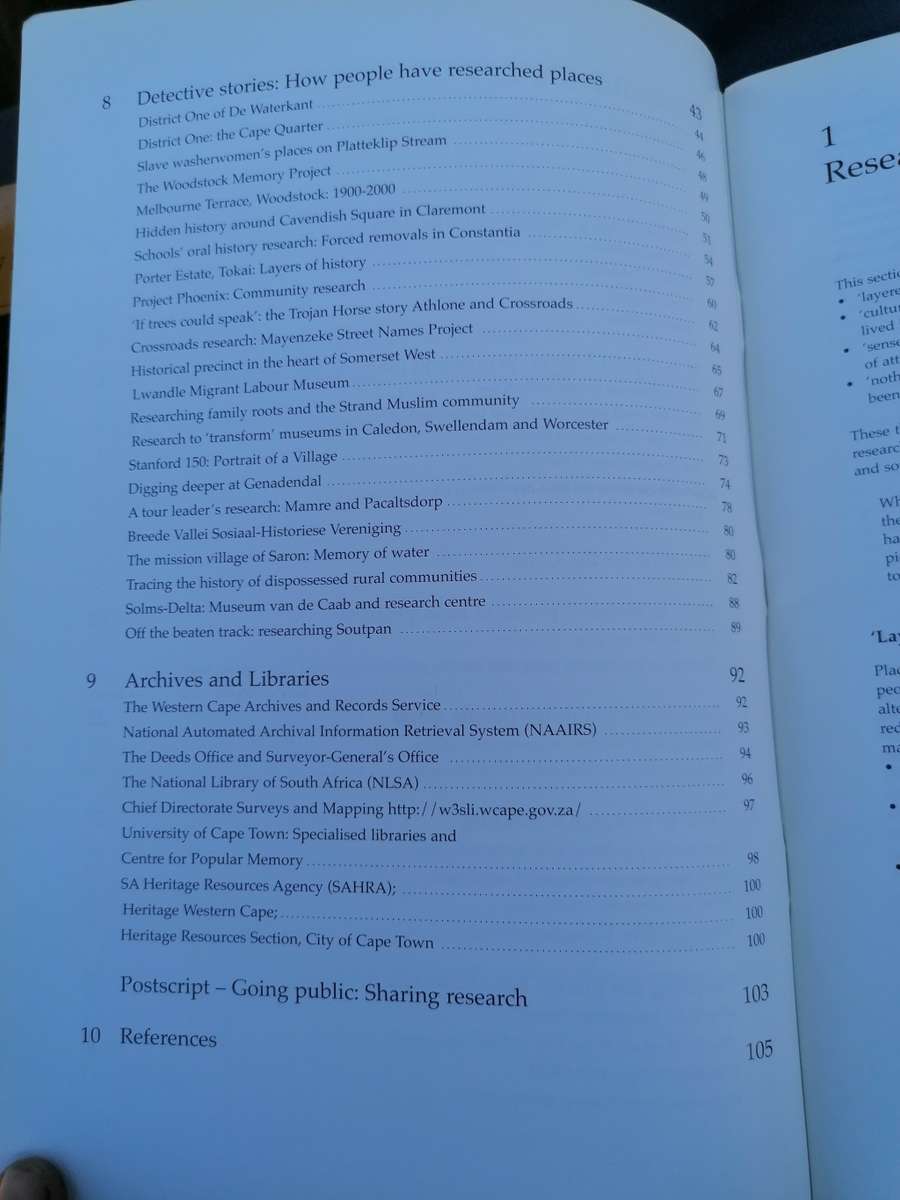 Places at the Cape  A Guidebook for Beginner Researchers  Carohn Cornell and Antonia Malan signed