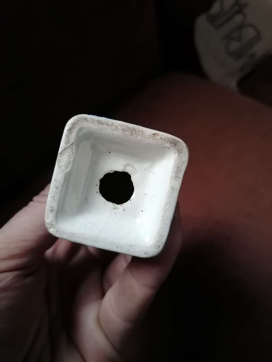 Antique blue porcelain salt shaker