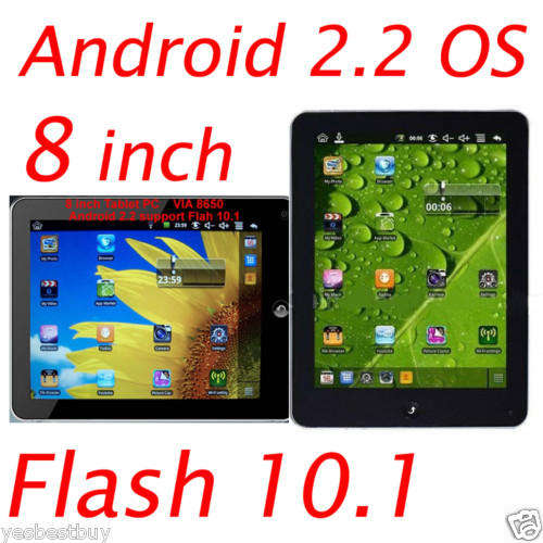 New 8" Android 2.2 ePad WiFi Camera MID Notebook Tablet PC Netbook 3G Touch Screen