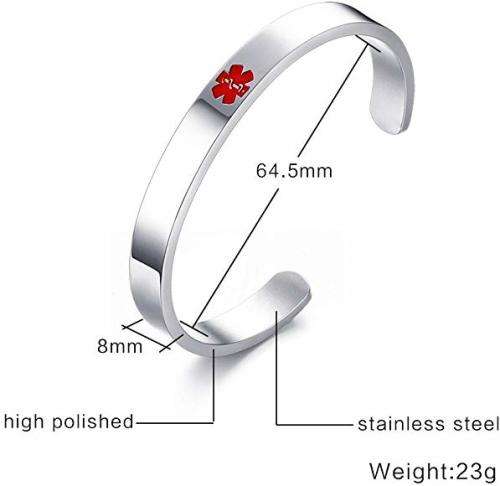 Stainless Steel Medic Alert Cuff