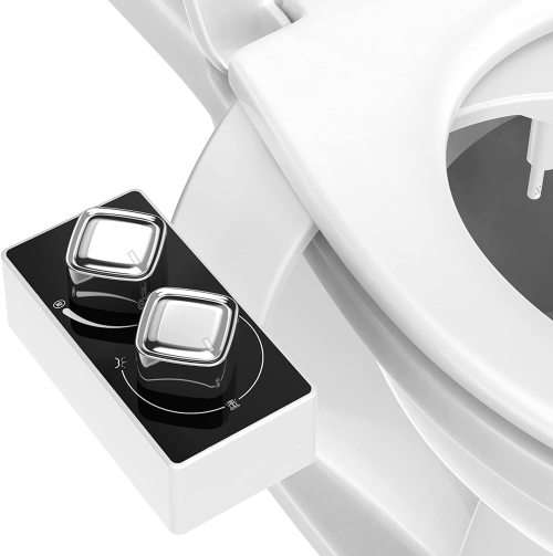 Dual Nozzle Bidet Attachment With Function Select and Pressure control