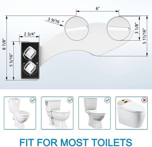Dual Nozzle Bidet Attachment With Function Select and Pressure control