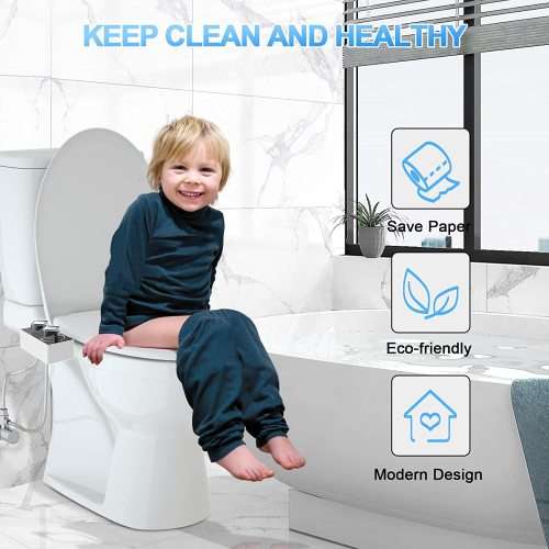 Dual Nozzle Bidet Attachment With Function Select and Pressure control