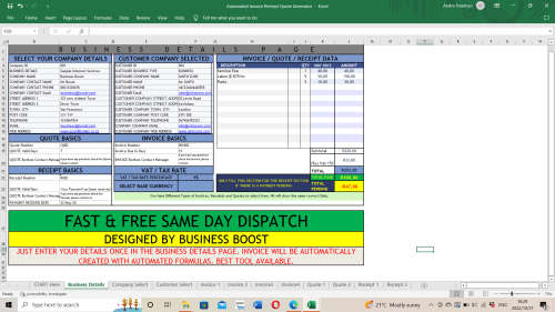 Automated Invoice / Quote and receipts Generator