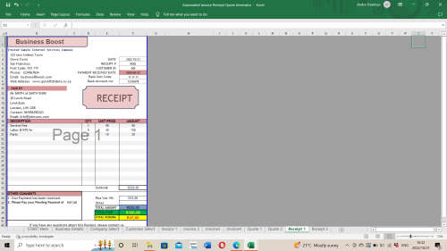 Automated Invoice / Quote and receipts Generator